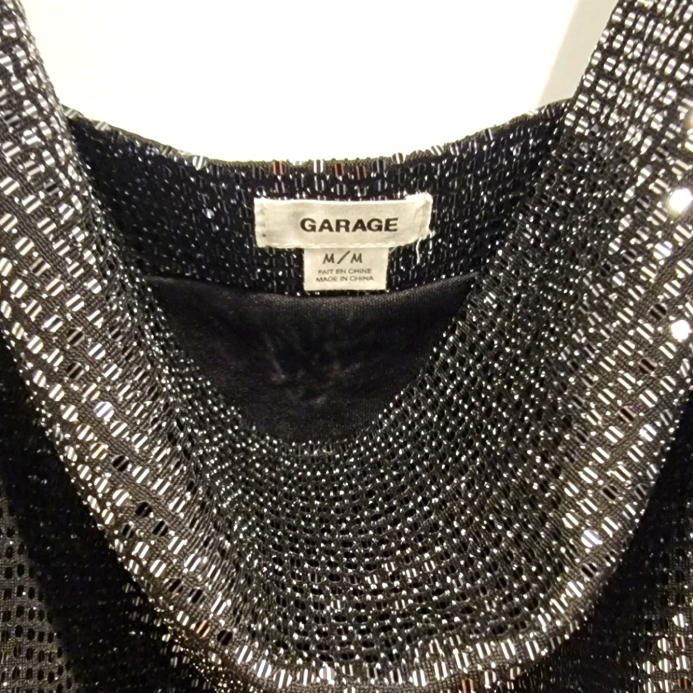 Garage-Party Glitter Midi Black Dress-Size USA Medium - Picture 3 of 5